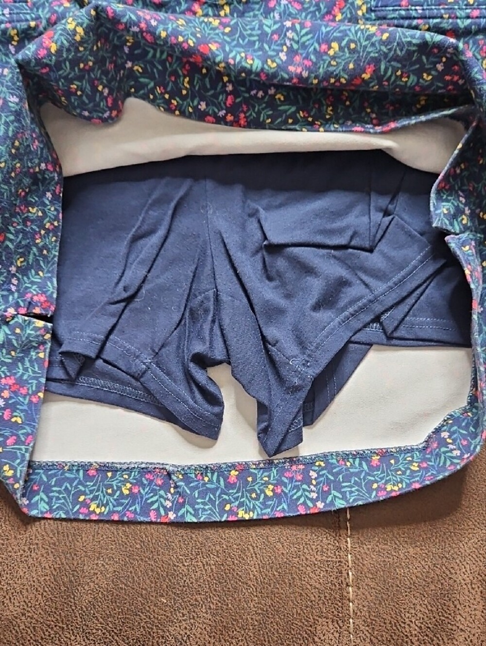 Croft & Barrow Effortless Stretch Blue Floral A-Line Women's Skort Shorts 14 - Picture 7 of 9